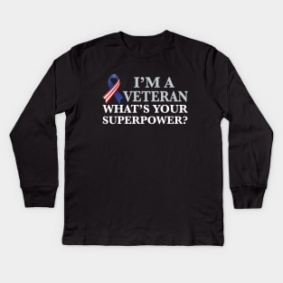 I'm a Veteran Superhero Kids Long Sleeve T-Shirt